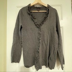 Gray Ruffle Cardigan